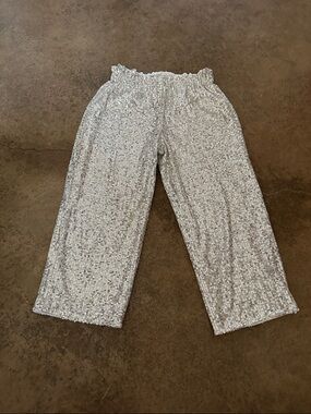 Silver Sequin Elastic-Waist Girls' Pants cat and jack 4/5